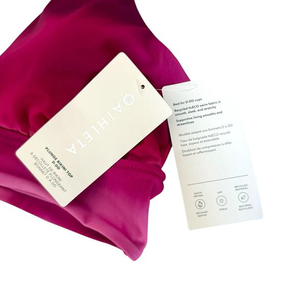 NWT Athleta Plunge Bikini Top D-DD in Surf Blur Fushsia Size L - Picture 5 of 10